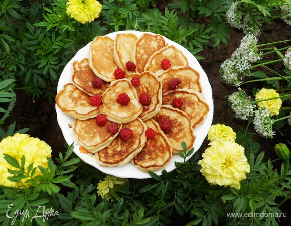 Пышные оладьи на сметане с яблоками (без яиц) — рецепт с фото пошагово