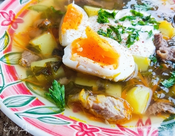 Щавелевый суп с мясом и яйцом - пошаговый рецепт с фото на aikimaster.ru