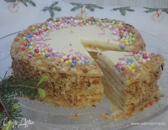 Рецепт торта с кремом на кефире с фото пошагово