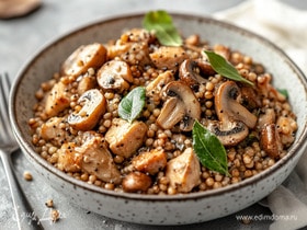 Гречка с курицей и грибами