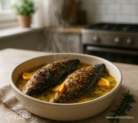 Скумбрия в фольге с лимоном и розмарином