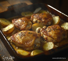 Курица с картошкой в духовке