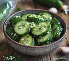 Хрустящие малосольные огурцы быстрого приготовления в пакете Хрустящие малосольные огурцы быстрого приготовления в пакете