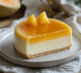 Лимонный чизкейк с пюре из дыни