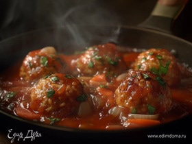 Тефтели с рисом на сковороде