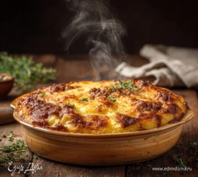 Картофельная запеканка с мясным фаршем и сыром Картофельная запеканка с мясным фаршем и сыром