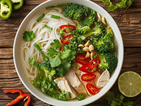 Суп Фо с овощами и курицей