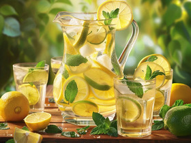 Домашний лимонад с мятой и лаймом