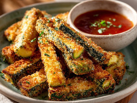 Хрустящие палочки из кабачка в панировке