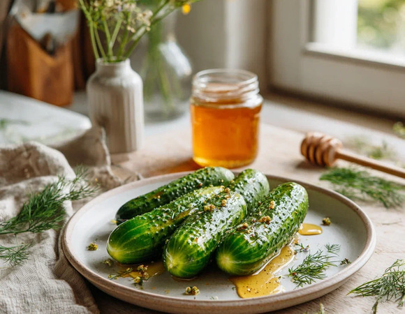 Малосольные огурцы с медом