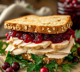 Сэндвич с индейкой и клюквенным соусом