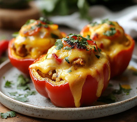 Фаршированные перцы с курицей и ананасами карри