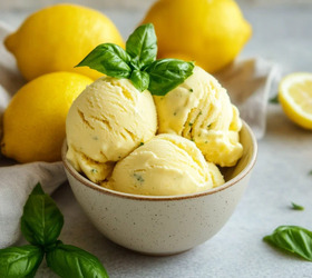 Домашнее мороженное с лимоном и базиликом