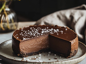 Шоколадный чизкейк с морской солью без выпечки