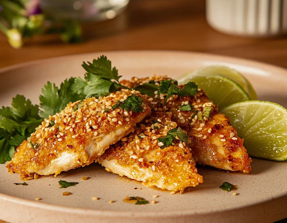 Куриное филе в кунжутной корочке по-тайски