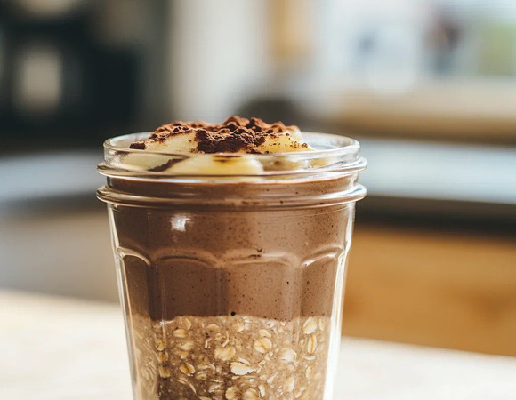 Шоколадно-банановая овсянка в банке