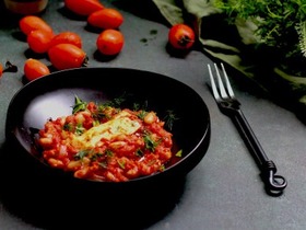 Овощное рагу с сыром халлуми