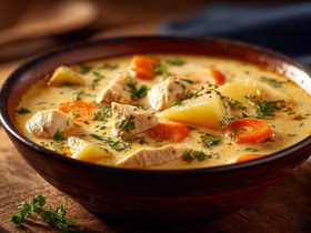 Сырный суп с курицей