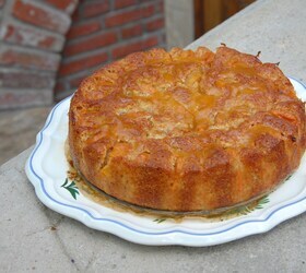 Заливной миндальный пирог с абрикосами